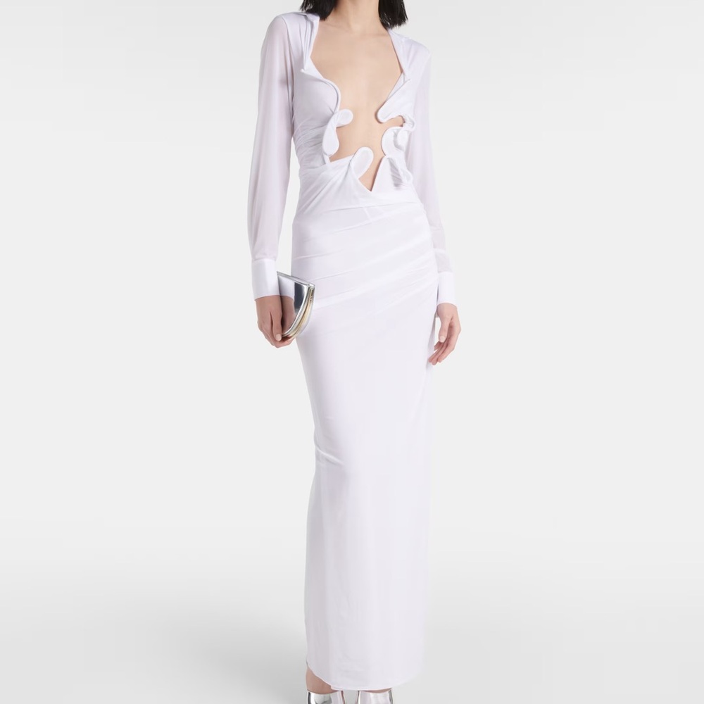 Elegant White Long Sleeve Dress